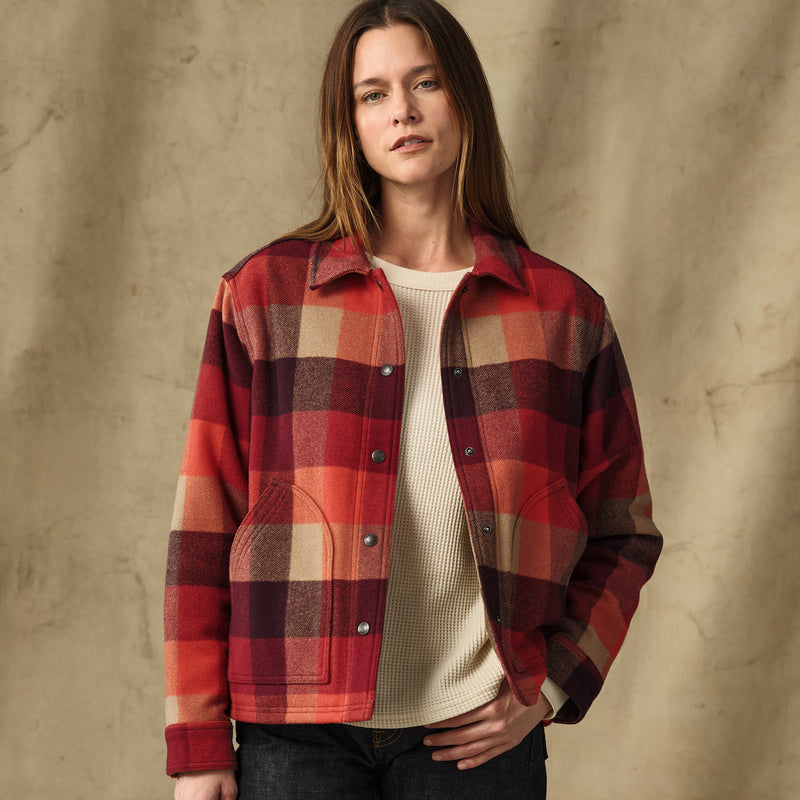 Women's spokane insulated jacket par Filson | Red / burgundy plaid (Red)