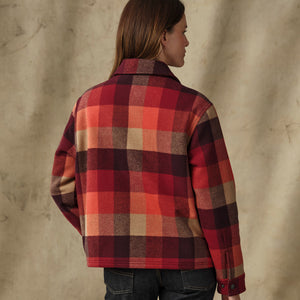 Women's spokane insulated jacket par Filson | Red / burgundy plaid (Red)
