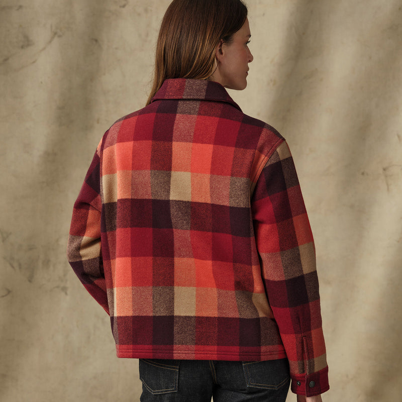 Women's spokane insulated jacket par Filson | Red / burgundy plaid (Red)