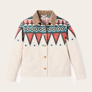 Women's colchuck short jacket von Filson | Sand / teal multi (White)