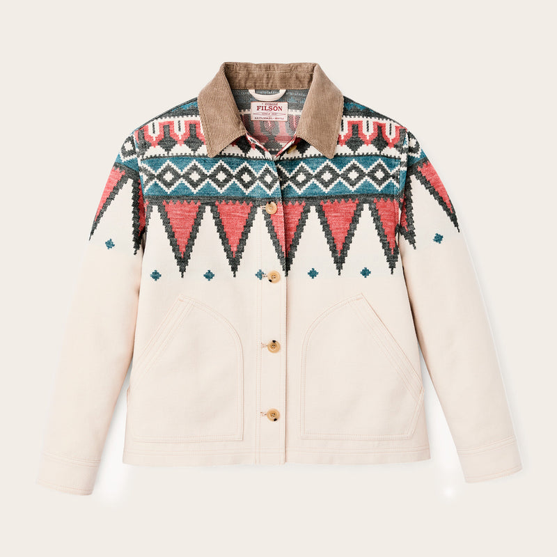 Women's colchuck short jacket von Filson | Sand / teal multi (White)