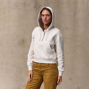 Women's french terry half-zip hoodie di Filson | Ivory (White)