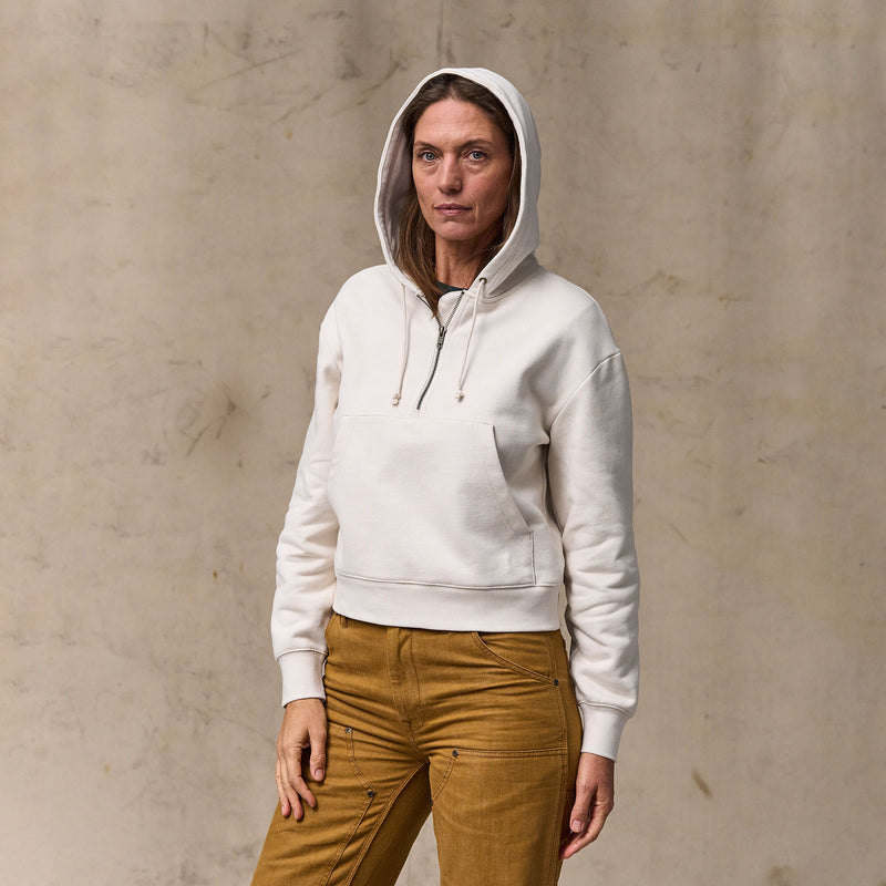 Women's french terry half-zip hoodie di Filson | Ivory (White)