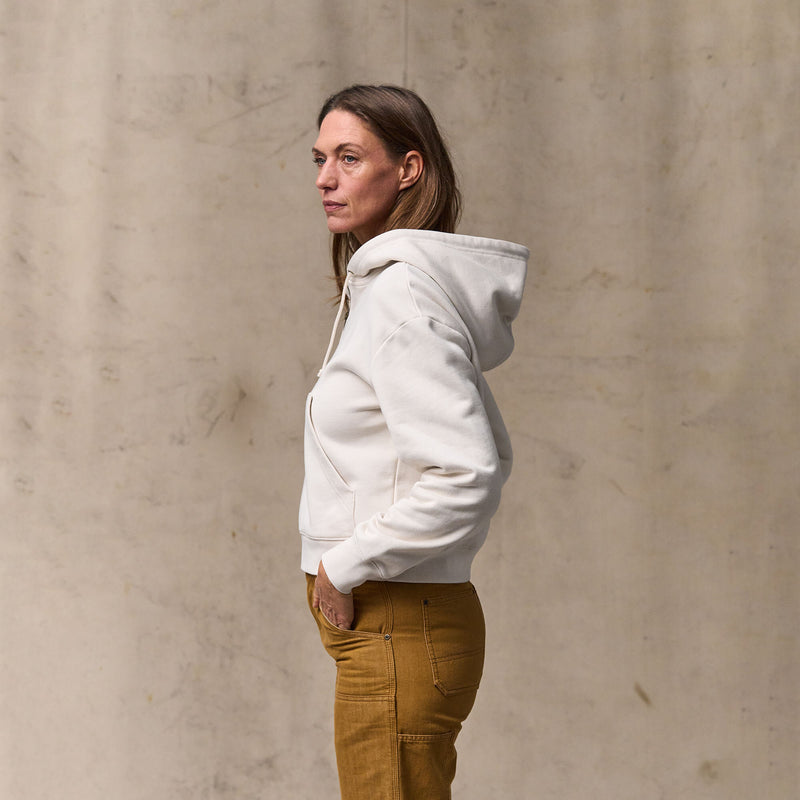 Women's french terry half-zip hoodie di Filson | Ivory (White)