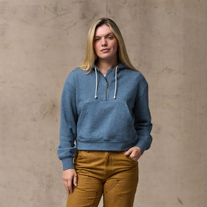Women's french terry half-zip hoodie di Filson | Light blue (Blue)