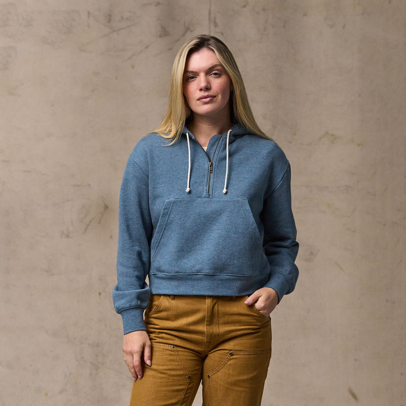 Women's french terry half-zip hoodie di Filson | Light blue (Blue)