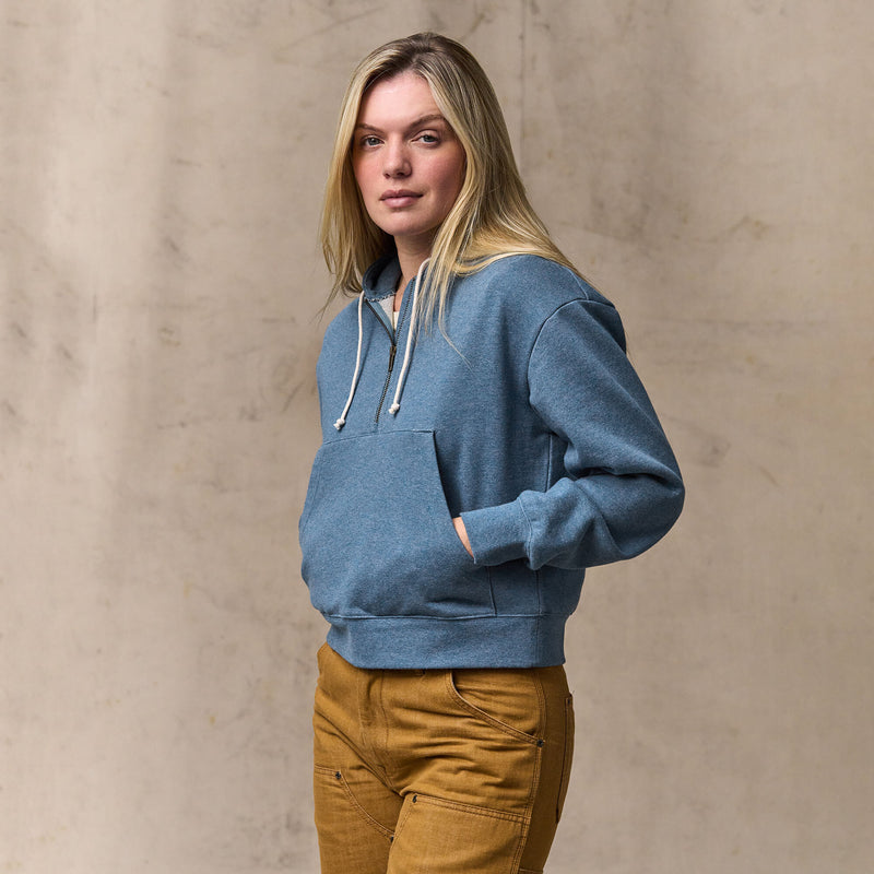 Women's french terry half-zip hoodie di Filson | Light blue (Blue)