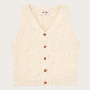 Women's cotton sweater vest by Filson | Ivory (White)