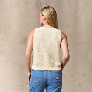 Women's cotton sweater vest by Filson | Ivory (White)