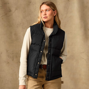 Women's heritage cotton down vest par Filson | Black (Black)