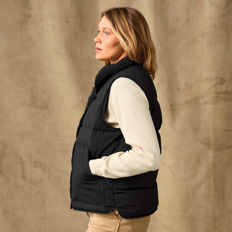 Women's heritage cotton down vest par Filson | Black (Black)