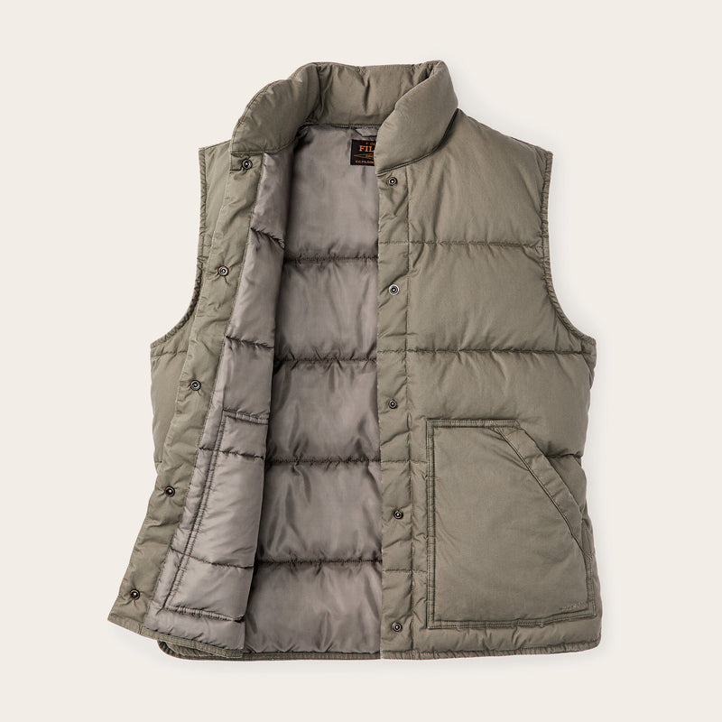 Women's heritage cotton down vest par Filson | Smokey olive (Gray)