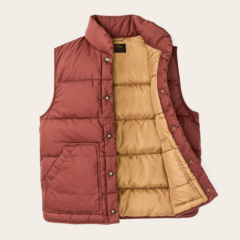 Women's heritage cotton down vest par Filson | Smoked paprika (Red)