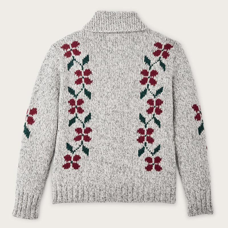 Women’s zippered wool sweater by Filson | Gray flower (Gray)