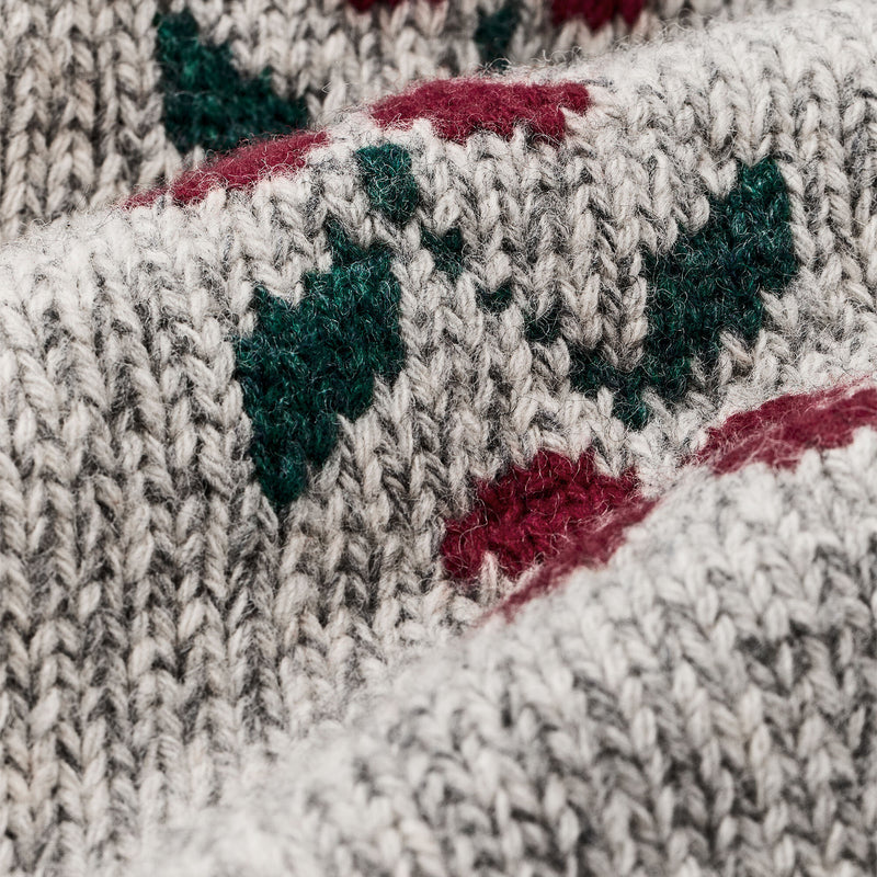 Women’s zippered wool sweater by Filson | Gray flower (Gray)
