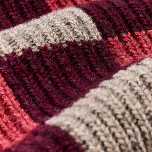 Cardigan femme en laine à carreaux par Filson | Burgundy / gray chec (Purple)