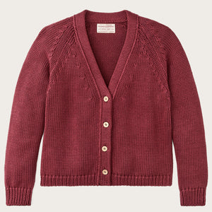 Cardigan rustic in cotone da donna di Filson | Burgundy