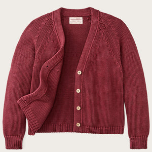 Cardigan rustic in cotone da donna di Filson | Burgundy