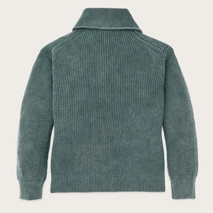 Women's cotton shawl neck cardigan von Filson | Juniper (Green)