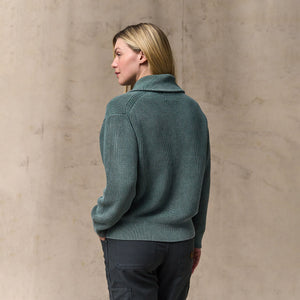 Women's cotton shawl neck cardigan von Filson | Juniper (Green)