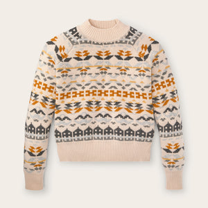 Women's fair isle merino sweater von Filson | Cream / blue jacquard (Beige)