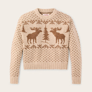 Women's wildlife wool sweater par Filson | Cream / brown (Beige)