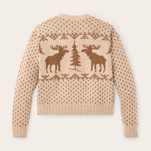 Women's wildlife wool sweater par Filson | Cream / brown (Beige)