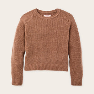 Women's waffle knit merino sweater di Filson | Brown heather (Brown)