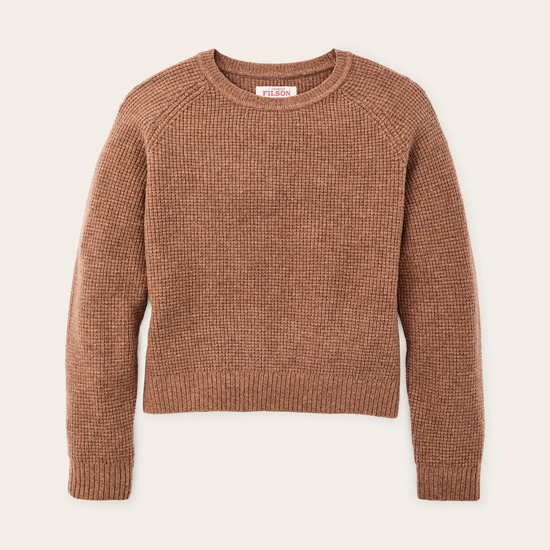 Women's waffle knit merino sweater di Filson | Brown heather (Brown)