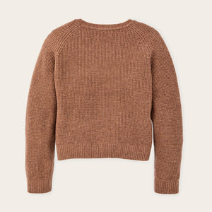 Women's waffle knit merino sweater di Filson | Brown heather (Brown)