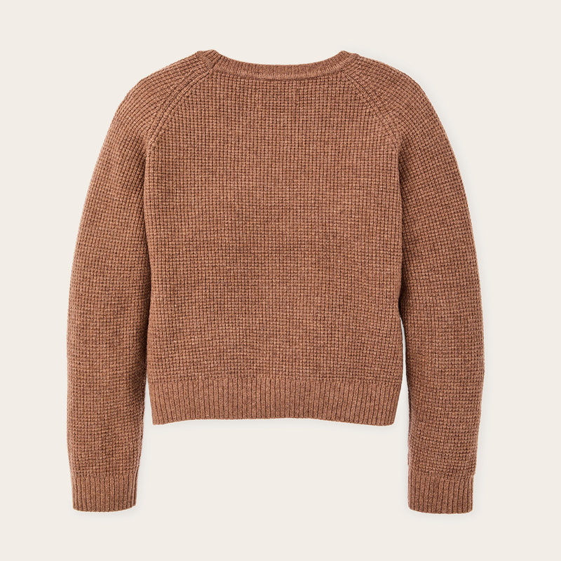 Women's waffle knit merino sweater di Filson | Brown heather (Brown)
