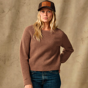 Women's waffle knit merino sweater di Filson | Brown heather (Brown)