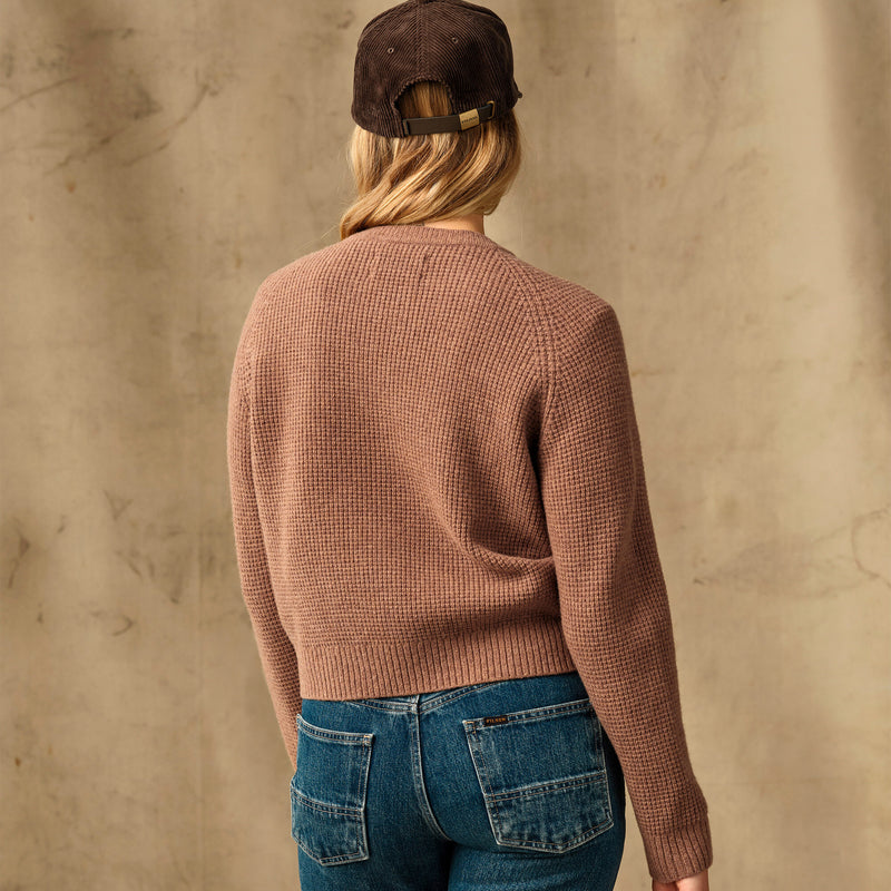 Women's waffle knit merino sweater di Filson | Brown heather (Brown)