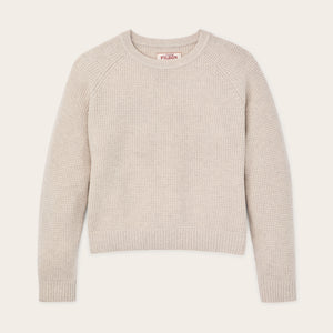 Women's waffle knit merino sweater by Filson | Oyster heather (Beige)