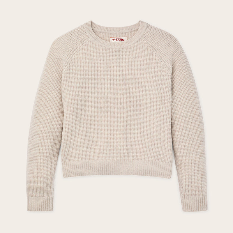 Women's waffle knit merino sweater by Filson | Oyster heather (Beige)