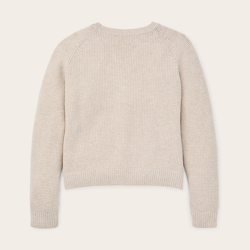 Women's waffle knit merino sweater by Filson | Oyster heather (Beige)