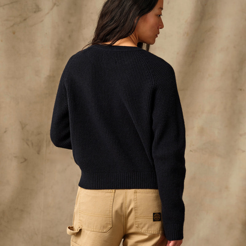 Women's waffle knit merino sweater di Filson | Dark navy (Blue)