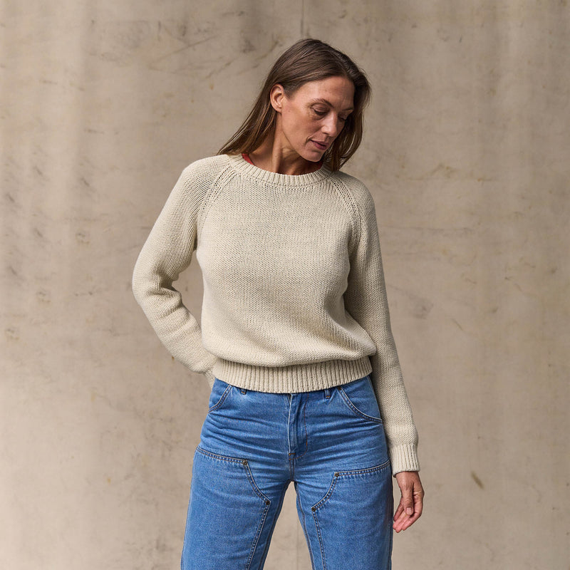 Women's cotton crewneck sweater von Filson | Natural (White)