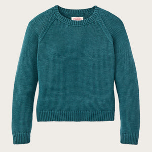 Women's cotton crewneck sweater par Filson | Teal (Blue)