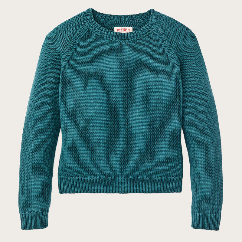 Women's cotton crewneck sweater par Filson | Teal (Blue)