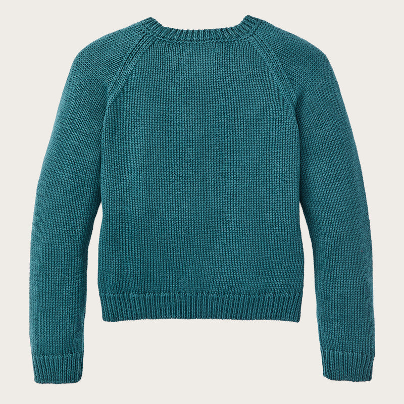 Women's cotton crewneck sweater par Filson | Teal (Blue)