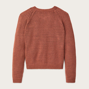 Women's cotton crewneck sweater by Filson | Copper brown (Red)