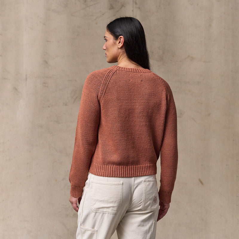 Women's cotton crewneck sweater by Filson | Copper brown (Red)