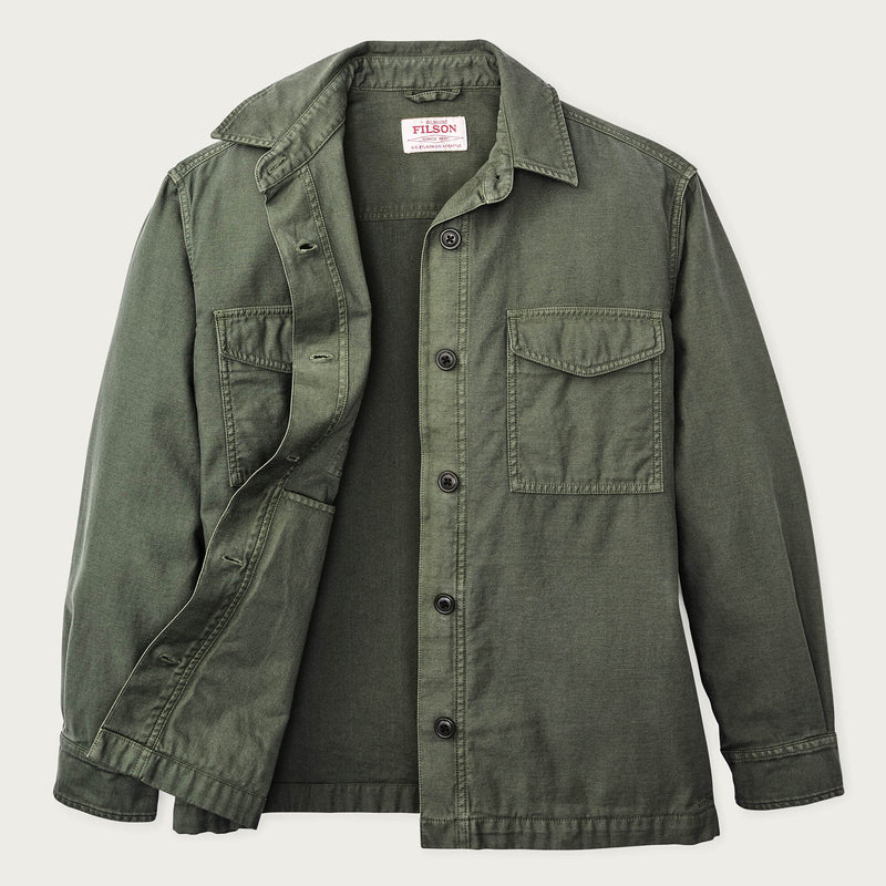 Women's reverse sateen jac-shirt par Filson | Service green (Green)