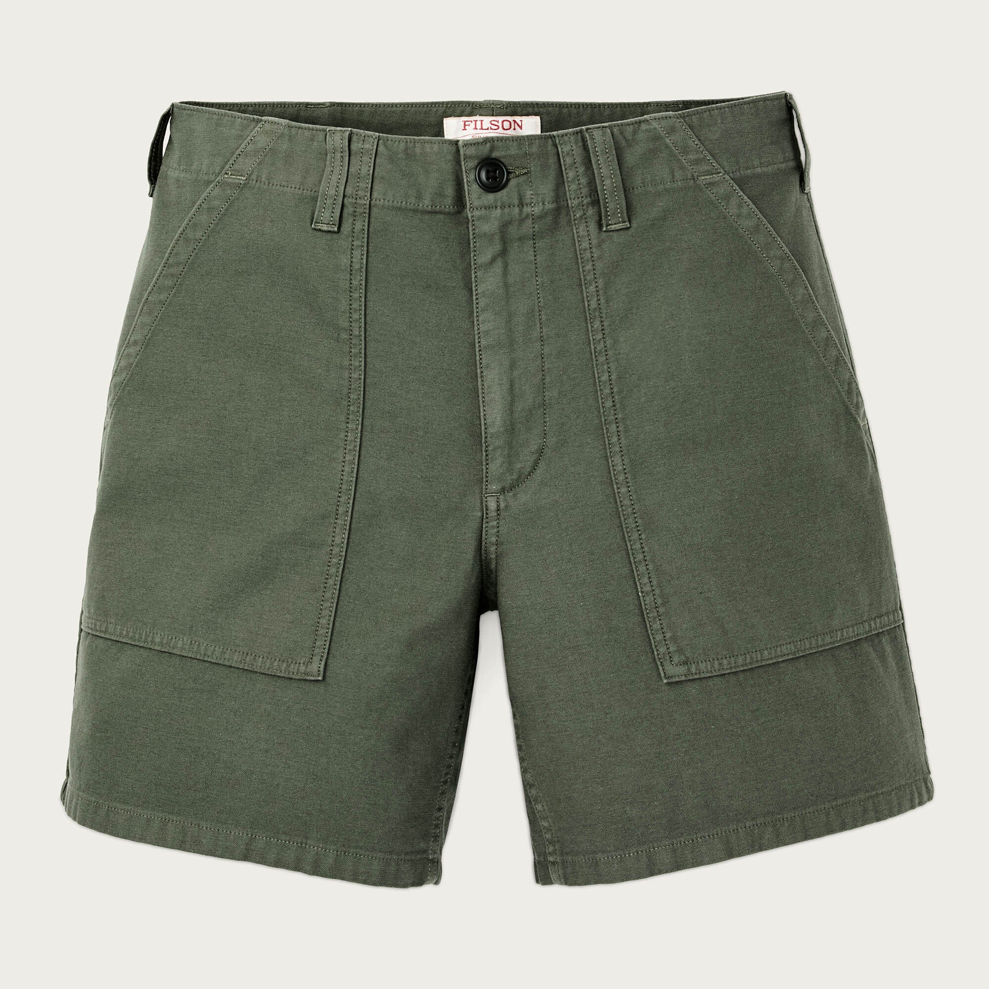 Women's reverse sateen supply shorts by Filson | Service green (Green)