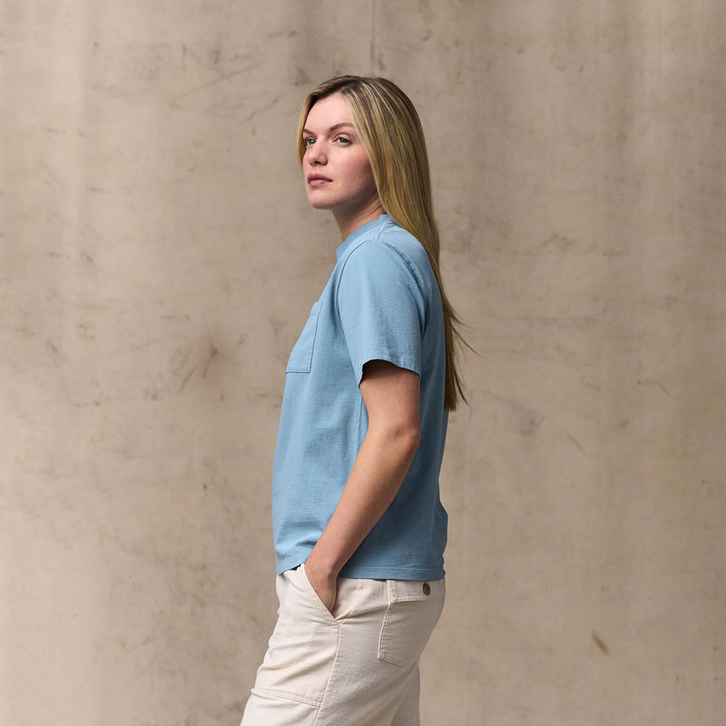 Women's short sleeve pocket tee by Filson | Light blue (Blue)