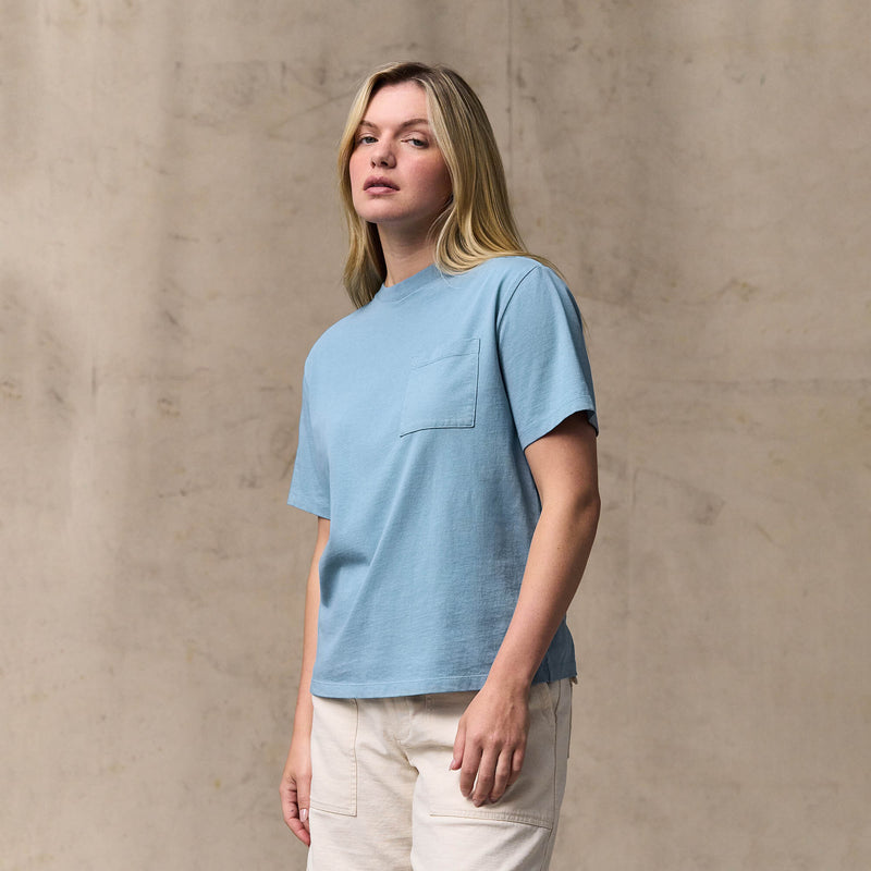 Women's short sleeve pocket tee by Filson | Light blue (Blue)