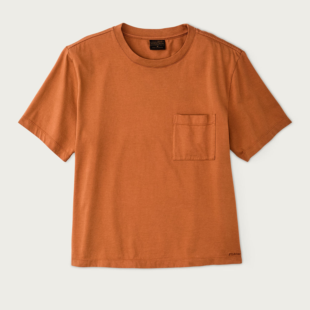 Women's short sleeve pocket tee by Filson Leather brown (Orange)