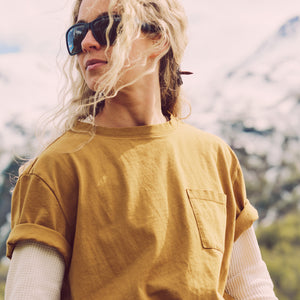 Women's short sleeve pocket tee by Filson | Bronze brown (Yellow)