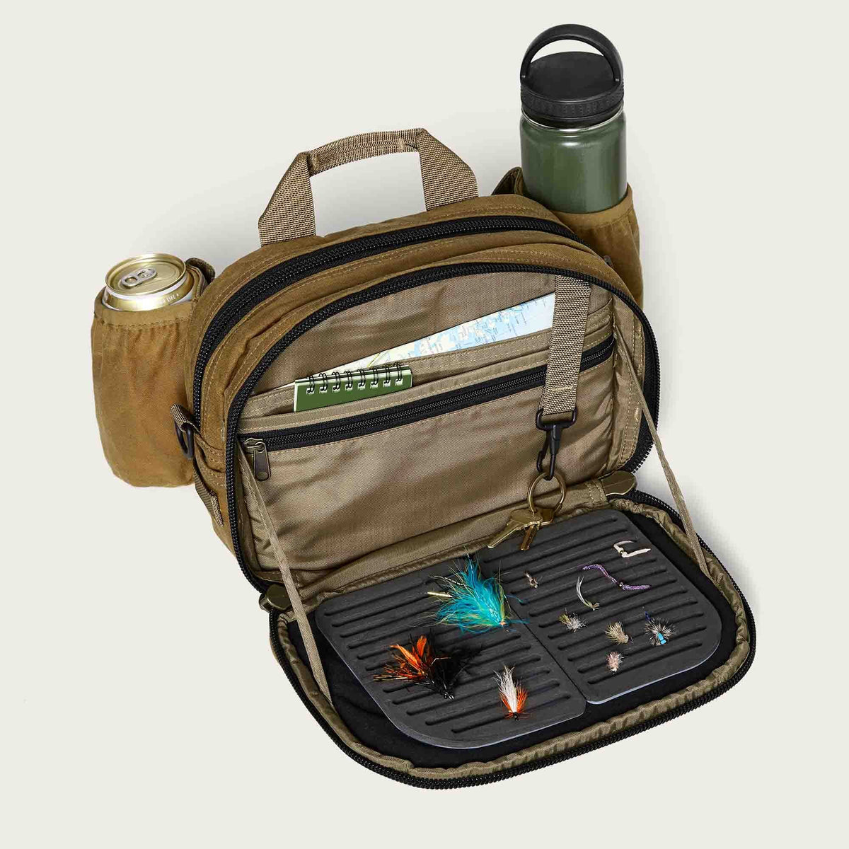 Tin cloth fishing pack by Filson